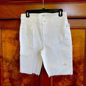 Old Navy white denim Bermuda shorts